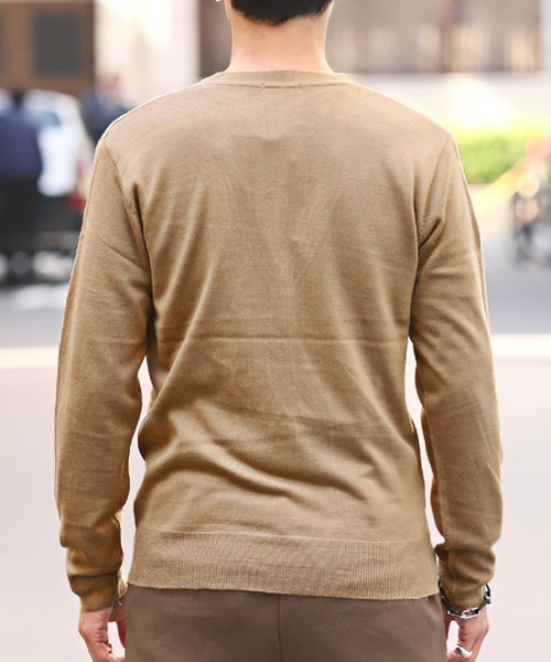 LUXSTYLE(ラグスタイル)の「カシミヤタッチカーディガン(カーディガン/ボレロ・メンズ・ベージュ/ブラック/グレー系その他・M/L/XL)」の6枚目の写真