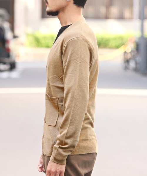 LUXSTYLE(ラグスタイル)の「カシミヤタッチカーディガン(カーディガン/ボレロ・メンズ・ベージュ/ブラック/グレー系その他・M/L/XL)」の7枚目の写真