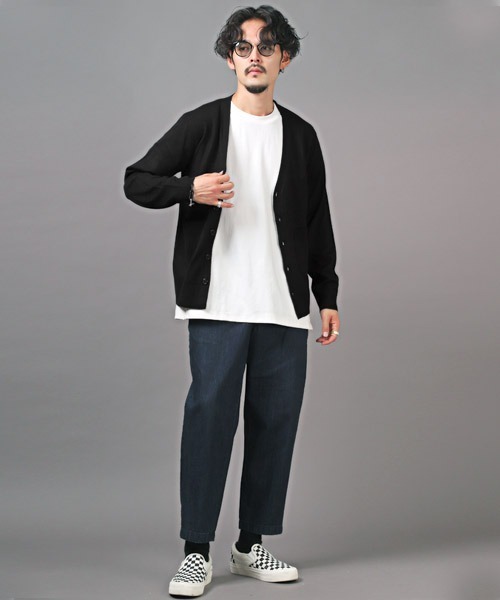 LUXSTYLE(ラグスタイル)の「カシミヤタッチカーディガン(カーディガン/ボレロ・メンズ・ベージュ/ブラック/グレー系その他・M/L/XL)」の9枚目の写真