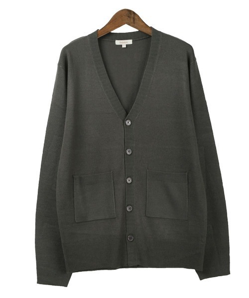 LUXSTYLE(ラグスタイル)の「カシミヤタッチカーディガン(カーディガン/ボレロ・メンズ・ベージュ/ブラック/グレー系その他・M/L/XL)」の13枚目の写真