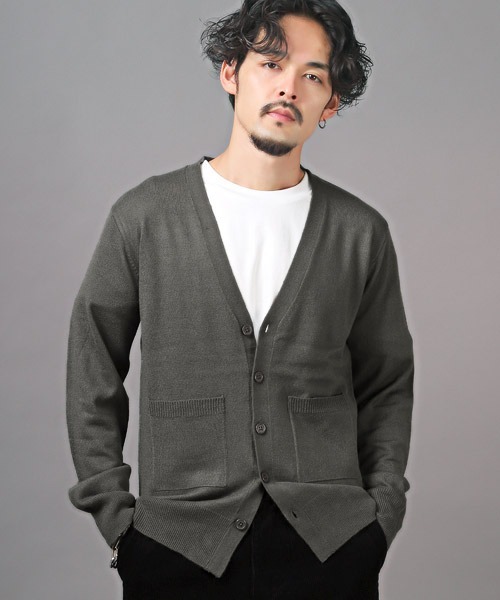 LUXSTYLE(ラグスタイル)の「カシミヤタッチカーディガン(カーディガン/ボレロ・メンズ・ベージュ/ブラック/グレー系その他・M/L/XL)」の22枚目の写真