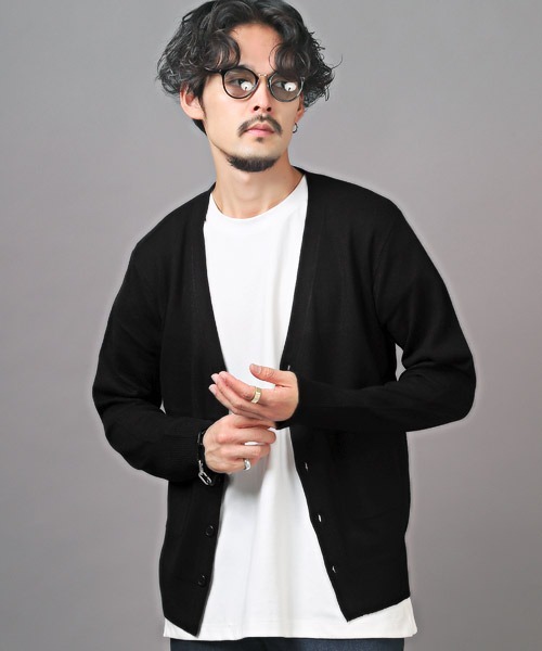 LUXSTYLE(ラグスタイル)の「カシミヤタッチカーディガン(カーディガン/ボレロ・メンズ・ベージュ/ブラック/グレー系その他・M/L/XL)」の21枚目の写真