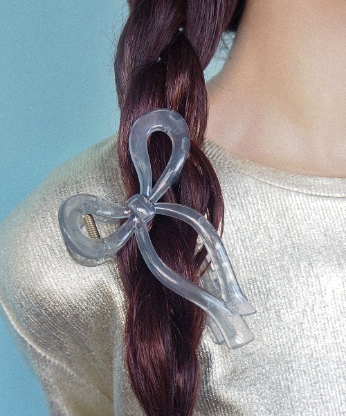 Casselini(キャセリーニ)の「Casselini(キャセリーニ)リボンへアバンス(バレッタ/ヘアクリップ・レディース・ホワイト/ブラック/ブラウン/クリア・FREE)」の4枚目の写真