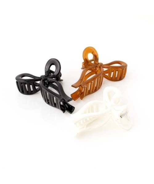 Casselini(キャセリーニ)の「Casselini(キャセリーニ)リボンへアバンス(バレッタ/ヘアクリップ・レディース・ホワイト/ブラック/ブラウン/クリア・FREE)」の2枚目の写真