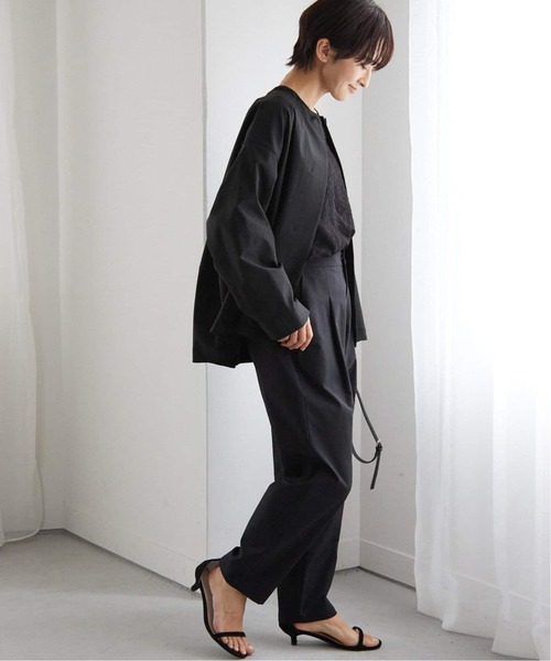 レリューム クルーネックコクーンブルゾン ブラック 追加》［撥水 / UVカット］【SPENSIERATO】クルーネックコクーン