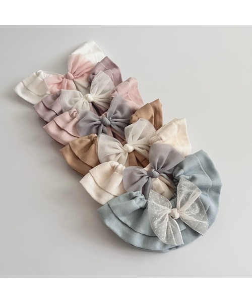 mille】チュールリボンのつけ襟スタイ/ベビースタイ / ビブ/よだれかけ