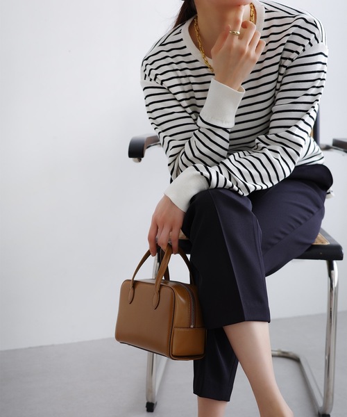 evernavy（エバーネイビー）の「スリムテーパードパンツ（スーツパンツ・レディース・ダークネイビー・S/M/L/XL）」の18枚目の写真