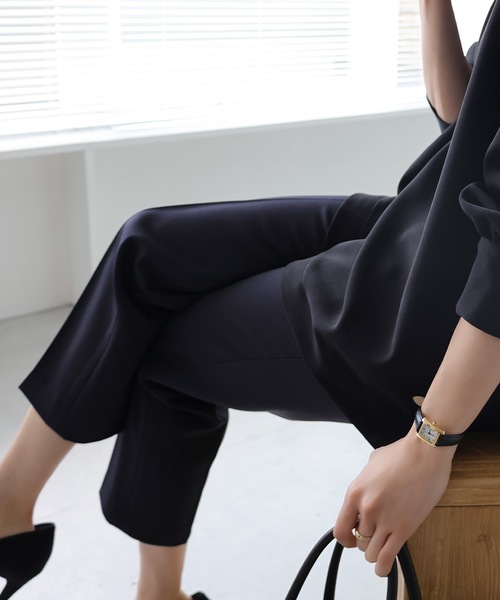 evernavy（エバーネイビー）の「スリムテーパードパンツ（スーツパンツ・レディース・ダークネイビー・S/M/L/XL）」の14枚目の写真