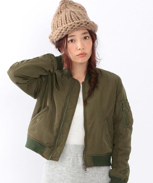 Another Edition（アナザーエディション）の「MA-1 ｼｮｰﾄ/AEBC　MA-1 ｼｮｰﾄ（MA-1・レディース・ブラック/オリーブ・SMALL/MEDIUM）」の2枚目の写真