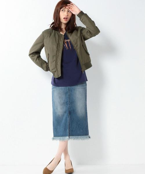 Another Edition（アナザーエディション）の「MA-1 ｼｮｰﾄ/AEBC　MA-1 ｼｮｰﾄ（MA-1・レディース・ブラック/オリーブ・SMALL/MEDIUM）」の14枚目の写真