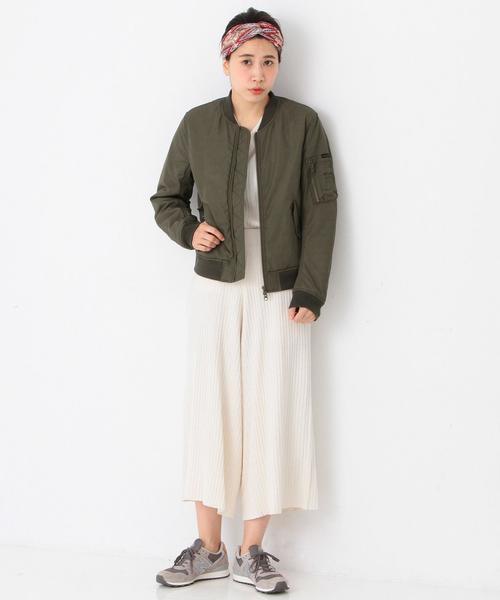 Another Edition（アナザーエディション）の「MA-1 ｼｮｰﾄ/AEBC　MA-1 ｼｮｰﾄ（MA-1・レディース・ブラック/オリーブ・SMALL/MEDIUM）」の5枚目の写真