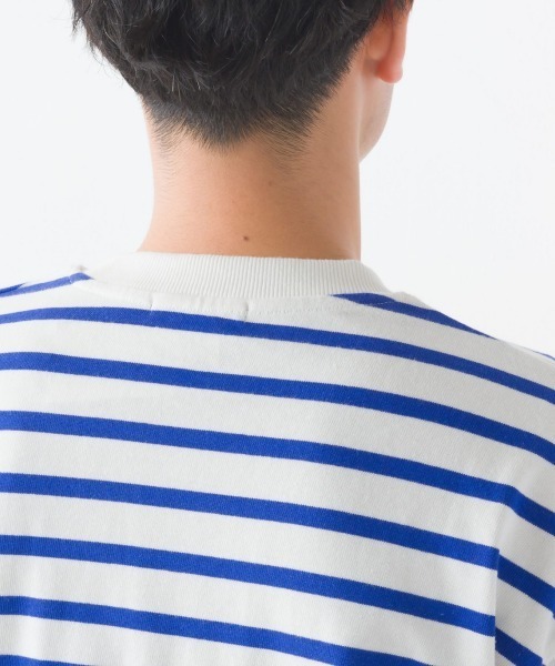 OMNES（オムネス）の「メンズ10番単ボーダー長袖Tシャツ（Tシャツ/カットソー・メンズ・ホワイト系その他/グレー系その他/ホワイト×ブルー/ホワイト×ブラック/ホワイト系その他2/ネイビー×ホワイト/ベージュ系その他・MEDIUM/LARGE）」の8枚目の写真
