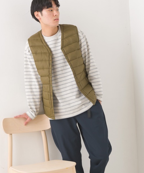 OMNES（オムネス）の「メンズ10番単ボーダー長袖Tシャツ（Tシャツ/カットソー・メンズ・ホワイト系その他/グレー系その他/ホワイト×ブルー/ホワイト×ブラック/ホワイト系その他2/ネイビー×ホワイト/ベージュ系その他・MEDIUM/LARGE）」の21枚目の写真