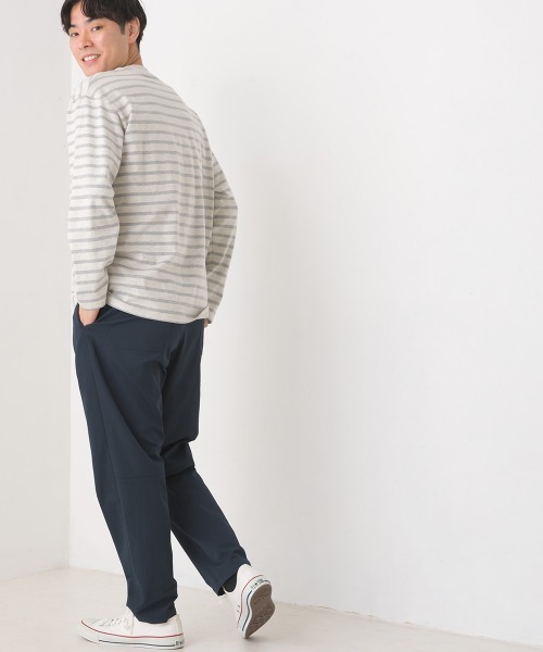 OMNES（オムネス）の「メンズ10番単ボーダー長袖Tシャツ（Tシャツ/カットソー・メンズ・ホワイト系その他/グレー系その他/ホワイト×ブルー/ホワイト×ブラック/ホワイト系その他2/ネイビー×ホワイト/ベージュ系その他・MEDIUM/LARGE）」の20枚目の写真