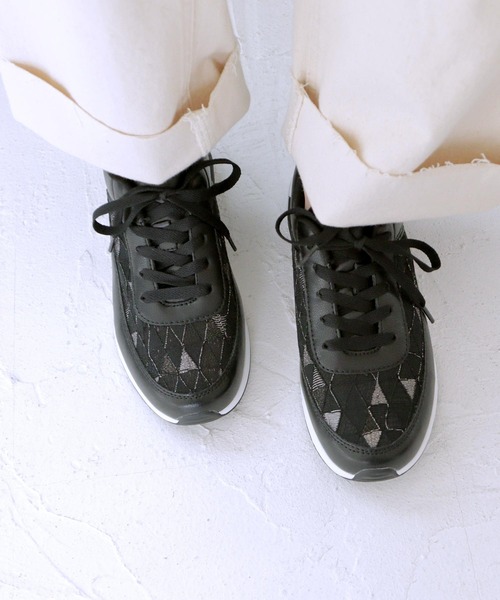 grandfleur（グランドフルール）の「軽量厚底 レース柄 エアーソール スニーカー（スニーカー・レディース・ホワイト/ピンク/ブラック・23.0cm/23.5cm/24.0cm/24.5cm/22.5cm/25.0cm）」の9枚目の写真