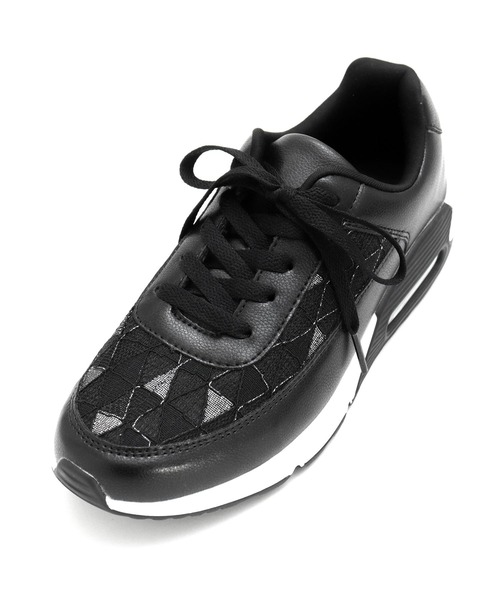 grandfleur（グランドフルール）の「軽量厚底 レース柄 エアーソール スニーカー（スニーカー・レディース・ホワイト/ピンク/ブラック・23.0cm/23.5cm/24.0cm/24.5cm/22.5cm/25.0cm）」の21枚目の写真