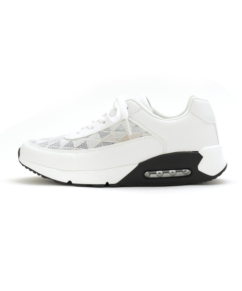 grandfleur（グランドフルール）の「軽量厚底 レース柄 エアーソール スニーカー（スニーカー・レディース・ホワイト/ピンク/ブラック・23.0cm/23.5cm/24.0cm/24.5cm/22.5cm/25.0cm）」の19枚目の写真