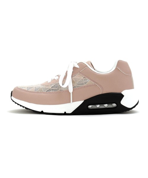 grandfleur（グランドフルール）の「軽量厚底 レース柄 エアーソール スニーカー（スニーカー・レディース・ホワイト/ピンク/ブラック・23.0cm/23.5cm/24.0cm/24.5cm/22.5cm/25.0cm）」の20枚目の写真