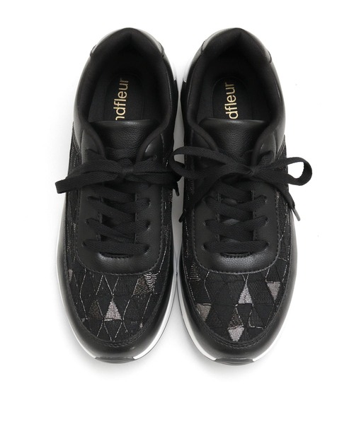 grandfleur（グランドフルール）の「軽量厚底 レース柄 エアーソール スニーカー（スニーカー・レディース・ホワイト/ピンク/ブラック・23.0cm/23.5cm/24.0cm/24.5cm/22.5cm/25.0cm）」の22枚目の写真