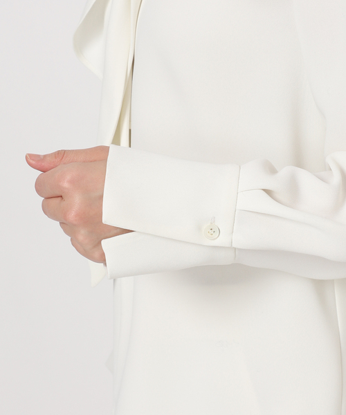 noble アシンメトリーボウタイブラウス ホワイト