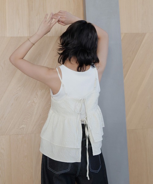 hellam（へラム）の「2WAYふくれジャガードキャミソール（キャミソール・レディース・アイボリー/ブラック・FREE）」の16枚目の写真