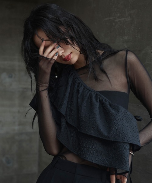 hellam（へラム）の「2WAYふくれジャガードキャミソール（キャミソール・レディース・アイボリー/ブラック・FREE）」の18枚目の写真