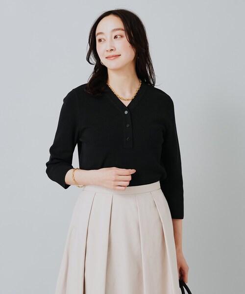 【セール】ハイゲージヘンリーネックニットプルオーバー（ニット/セーター）｜UNTITLED（アンタイトル）