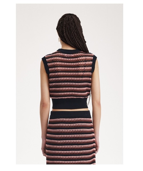 FRED PERRY(フレッドペリー)の「Amy Winehouse Open-Knit Tank(タンクトップ・レディース・ブラック・10)」の5枚目の写真