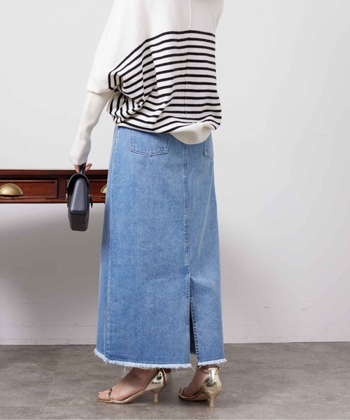Chez toi(シェトワ)の「デニムロングスカート(デニムスカート・レディース・インディゴブルー/ブルー・FREE)」の7枚目の写真