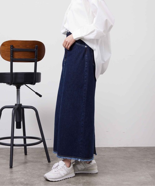 Chez toi(シェトワ)の「デニムロングスカート(デニムスカート・レディース・インディゴブルー/ブルー・FREE)」の22枚目の写真