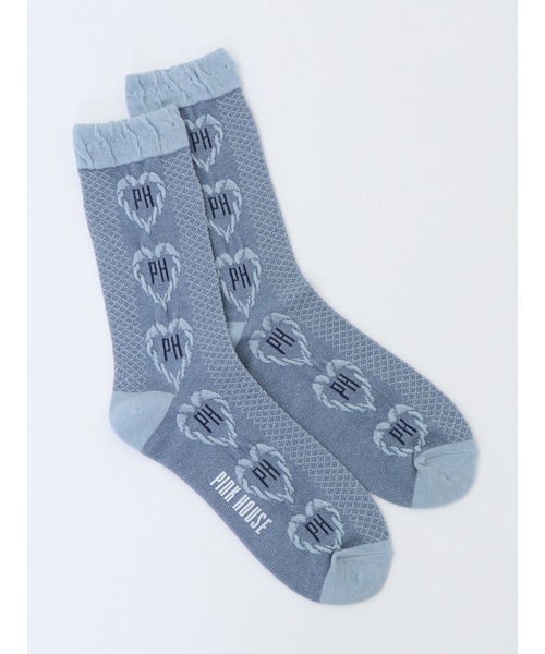 PINK HOUSE（ピンクハウス）の「ロゴ入りハートモチーフ柄ソックス（ソックス/靴下・レディース・ネイビー/キナリ/ピンク/ブルーグレー/ブラック・フリー）」の16枚目の写真