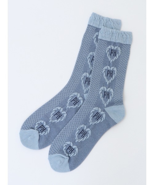 PINK HOUSE（ピンクハウス）の「ロゴ入りハートモチーフ柄ソックス（ソックス/靴下・レディース・ネイビー/キナリ/ピンク/ブルーグレー/ブラック・フリー）」の17枚目の写真