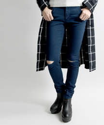 WEGO | WEGO/ 前ボタンダメージスキニー(デニムパンツ)