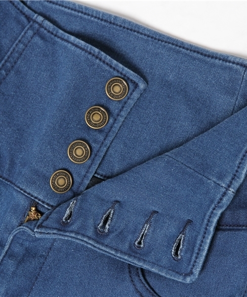 WEGO（ウィゴー）の「WEGO/ 前ボタンダメージスキニー（デニムパンツ・レディース・インディゴブルー/ダークインディゴブルー/ブラック・MEDIUM/LARGE）」の11枚目の写真