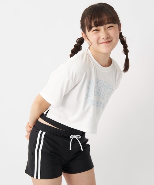 RUSTY（ラスティ）の「【RUSTY/ラスティー】キッズタンキニ3点セット水着 Tシャツ付き キャミソール ボードショーツ スクール水着 水陸両用（水着・キッズ・サックスブルー/オフホワイト・130/140/150/160/170）」の7枚目の写真