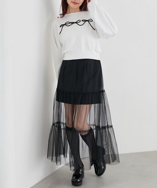 MAJESTIC LEGON（マジェスティックレゴン）の「チャーミングモチーフスウェット（スウェット・レディース・ホワイト系その他/オフホワイト/グレー系その他・MEDIUM）」の4枚目の写真