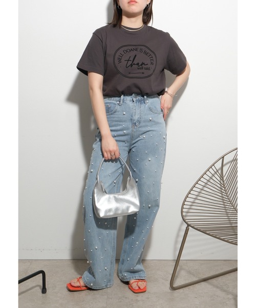 palm RICHE(ポームリシュ)の「サークルロゴT(Tシャツ/カットソー・レディース・オフホワイト/レッド/チャコールグレー・M)」の21枚目の写真