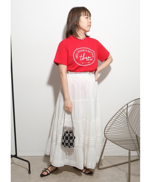 palm RICHE(ポームリシュ)の「サークルロゴT(Tシャツ/カットソー・レディース・オフホワイト/レッド/チャコールグレー・M)」の11枚目の写真