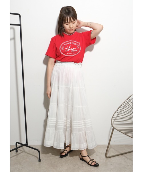 palm RICHE(ポームリシュ)の「サークルロゴT(Tシャツ/カットソー・レディース・オフホワイト/レッド/チャコールグレー・M)」の13枚目の写真
