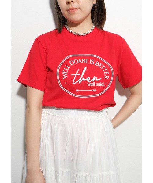 palm RICHE(ポームリシュ)の「サークルロゴT(Tシャツ/カットソー・レディース・オフホワイト/レッド/チャコールグレー・M)」の5枚目の写真