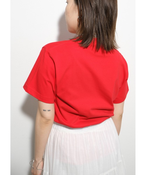 palm RICHE(ポームリシュ)の「サークルロゴT(Tシャツ/カットソー・レディース・オフホワイト/レッド/チャコールグレー・M)」の6枚目の写真