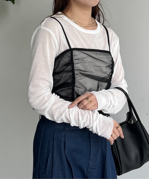 Thevon(ゼボン)の「シアービスチェセットTシャツ(Tシャツ/カットソー・レディース・ライトベージュ/ブラック/オフホワイト・FREE)」の19枚目の写真