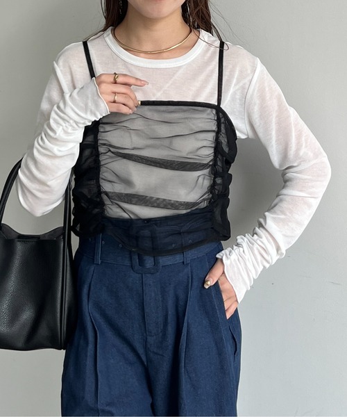 Thevon(ゼボン)の「シアービスチェセットTシャツ(Tシャツ/カットソー・レディース・ライトベージュ/ブラック/オフホワイト・FREE)」の17枚目の写真