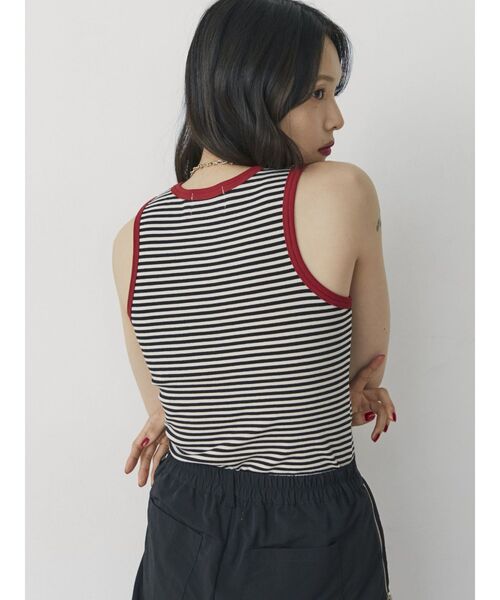 jouetie(ジュエティ)の「リンガーロゴタンクトップ(タンクトップ・レディース・オフホワイト/ブラック/ブルー/その他1・MEDIUM)」の8枚目の写真