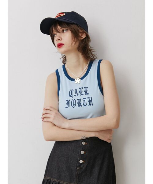 jouetie(ジュエティ)の「リンガーロゴタンクトップ(タンクトップ・レディース・オフホワイト/ブラック/ブルー/その他1・MEDIUM)」の19枚目の写真