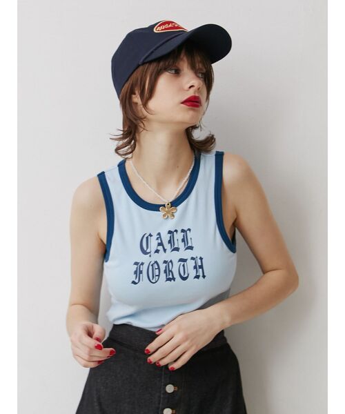 jouetie(ジュエティ)の「リンガーロゴタンクトップ(タンクトップ・レディース・オフホワイト/ブラック/ブルー/その他1・MEDIUM)」の22枚目の写真