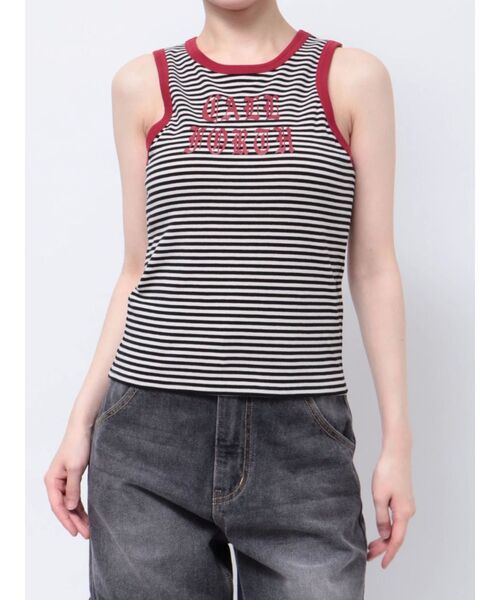 jouetie(ジュエティ)の「リンガーロゴタンクトップ(タンクトップ・レディース・オフホワイト/ブラック/ブルー/その他1・MEDIUM)」の4枚目の写真