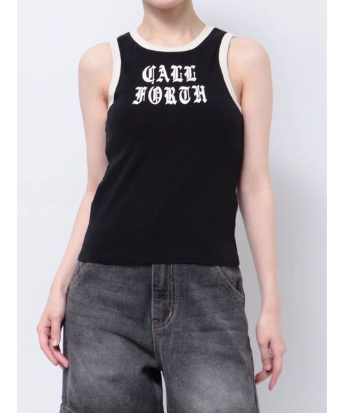 jouetie(ジュエティ)の「リンガーロゴタンクトップ(タンクトップ・レディース・オフホワイト/ブラック/ブルー/その他1・MEDIUM)」の3枚目の写真