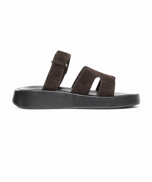 GRISE（グリーズ）の「GRISEレザーアツゾコカットワークミュールサンダル（サンダル・レディース・ベージュ系その他/ブラウン/ブラック×ブラック・MEDIUM/SMALL/X-LARGE/LARGE）」の15枚目の写真