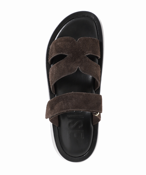 GRISE（グリーズ）の「GRISEレザーアツゾコカットワークミュールサンダル（サンダル・レディース・ベージュ系その他/ブラウン/ブラック×ブラック・MEDIUM/SMALL/X-LARGE/LARGE）」の18枚目の写真